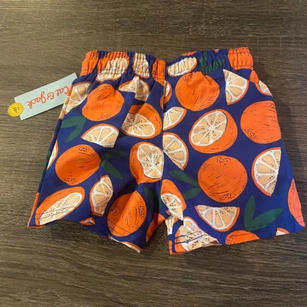 NEW! Cat & Jack Toddler Boys'‎ Slice Orange Swim Trunks